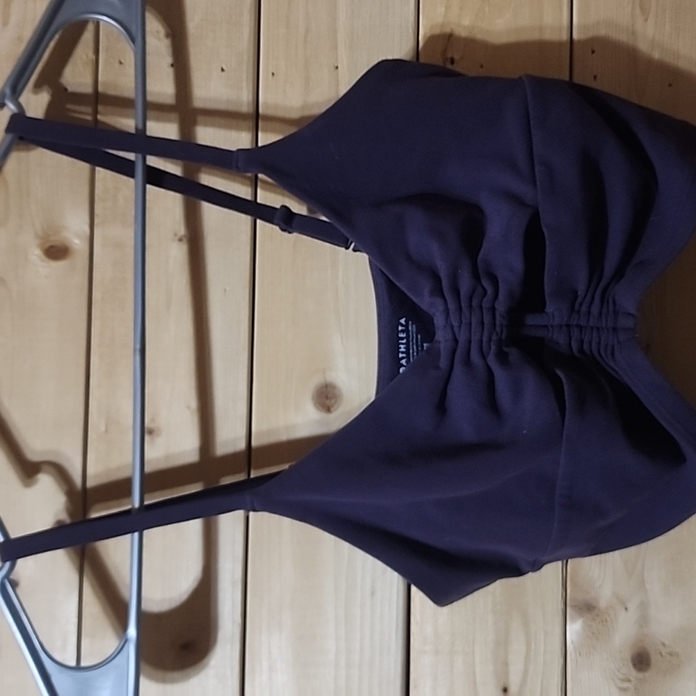 ATHLETA Purple Cinch Longline sports bra XS